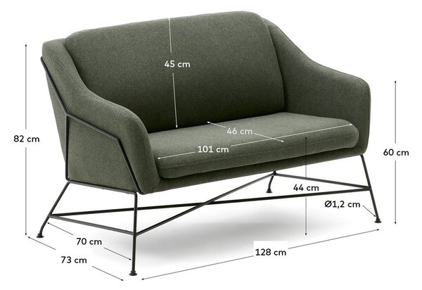 Zielona sofa 128 cm Brida – Kave Home