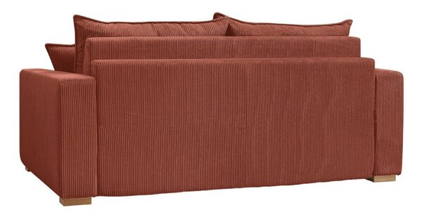 Ceglasta sztruksowa rozkładana sofa 225 cm Augustin – Bobochic Paris