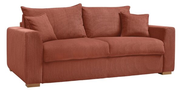 Ceglasta sztruksowa rozkładana sofa 225 cm Augustin – Bobochic Paris