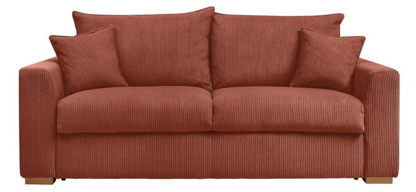 Ceglasta sztruksowa rozkładana sofa 225 cm Augustin – Bobochic Paris
