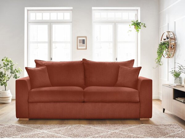 Ceglasta sztruksowa rozkładana sofa 225 cm Augustin – Bobochic Paris