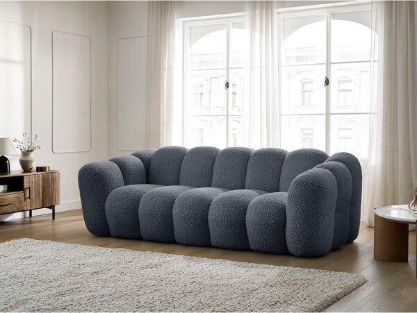 Ciemnoszara sofa z materiału bouclé 232 cm Hippolyte – Bobochic Paris