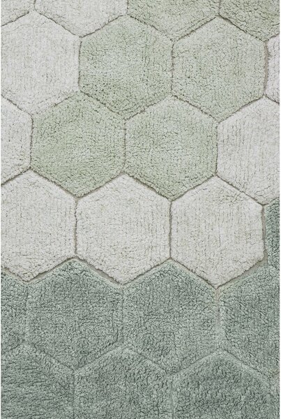 Jasnozielony bawełniany okrągły dywan tkany ręcznie odpowiedni do prania ø 140 cm Honeycomb Blue Sage – Lorena Canals