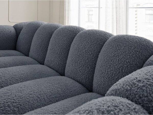 Ciemnoszara sofa z materiału bouclé 232 cm Hippolyte – Bobochic Paris