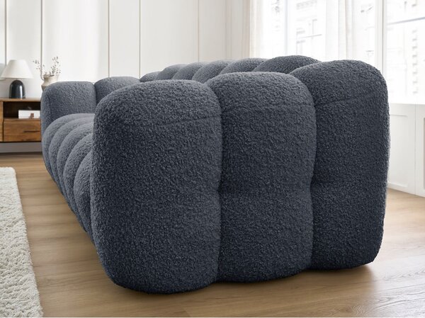 Ciemnoszara sofa z materiału bouclé 232 cm Hippolyte – Bobochic Paris