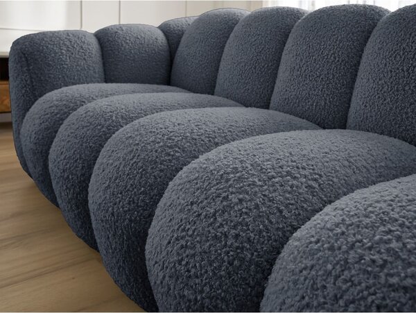 Ciemnoszara sofa z materiału bouclé 232 cm Hippolyte – Bobochic Paris