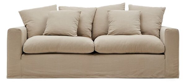 Beżowa lniana sofa 240 cm Nora – Kave Home