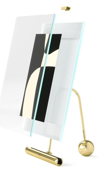 Szklana ramka stojąca w kolorze złota 16x20 cm Flute – Umbra