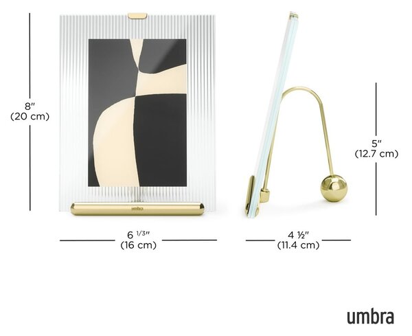 Szklana ramka stojąca w kolorze złota 16x20 cm Flute – Umbra