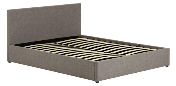 Szare tapicerowane łóżko dwuosobowe ze schowkiem i stelażem 180x200 cm Nahiri – Kave Home
