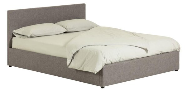 Szare tapicerowane łóżko dwuosobowe ze schowkiem i stelażem 180x200 cm Nahiri – Kave Home