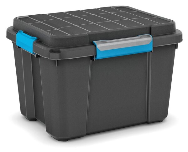 Czarny plastikowy pojemnik z pokrywką 49,5x39x34 cm Scuba Box – KIS
