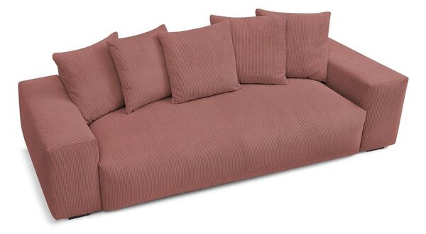 Jasnoróżowa sztruksowa sofa 280 cm Voltaire – Bobochic Paris