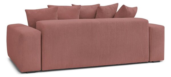 Jasnoróżowa sztruksowa sofa 280 cm Voltaire – Bobochic Paris