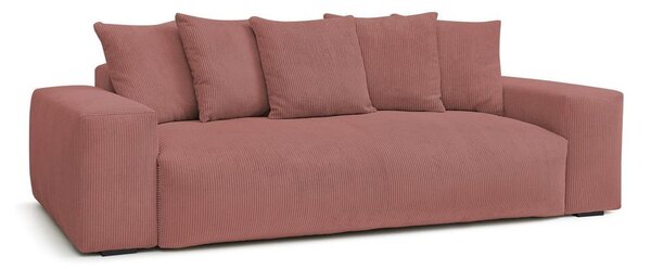 Jasnoróżowa sztruksowa sofa 280 cm Voltaire – Bobochic Paris
