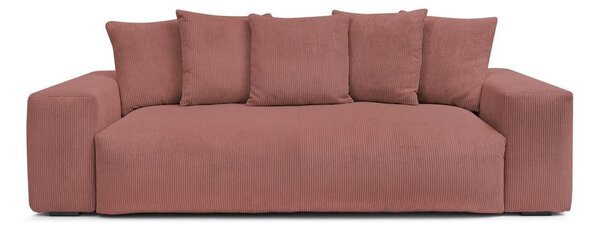 Jasnoróżowa sztruksowa sofa 280 cm Voltaire – Bobochic Paris