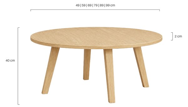Stolik kawowy z drewnianym dębowym blatem Oak