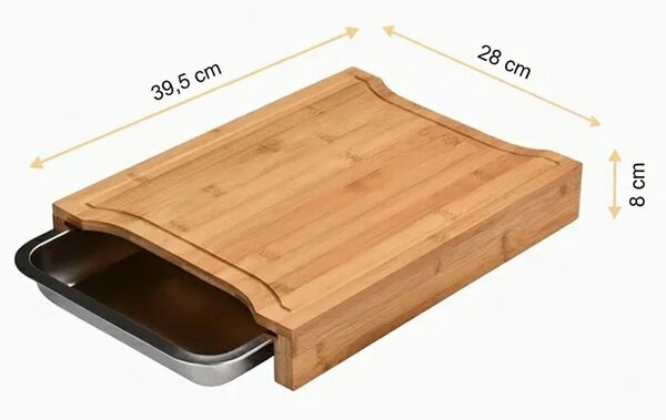 Chopstar™ Tablica Do Krojenia Z Bambusa Z Szufladami