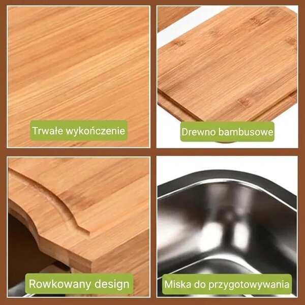 Chopstar™ Tablica Do Krojenia Z Bambusa Z Szufladami