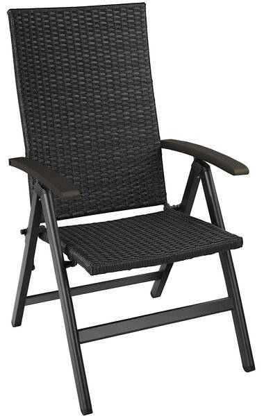 Tectake 404570 fotel ogrodowy z polirattanu składany melbourne - czarny