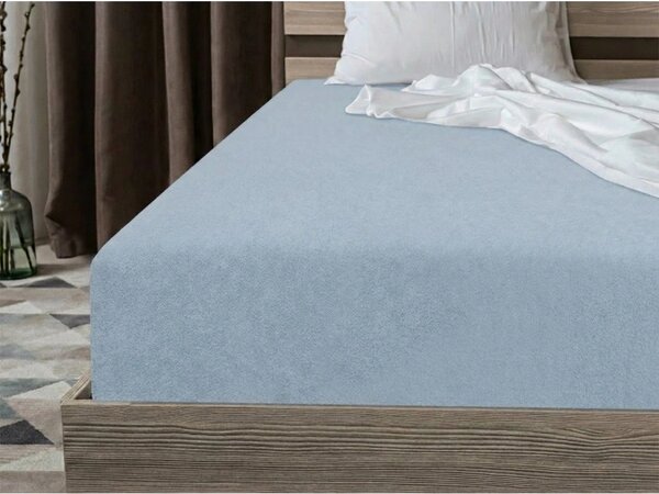 Prześcieradło frotte EXCLUSIVE jasnoniebieskie 90 x 200 cm