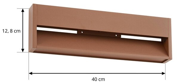 Kinkiet zewnętrzny LED Trevin Lucande, brązowy / rdzawy, aluminium, nowoczesny
