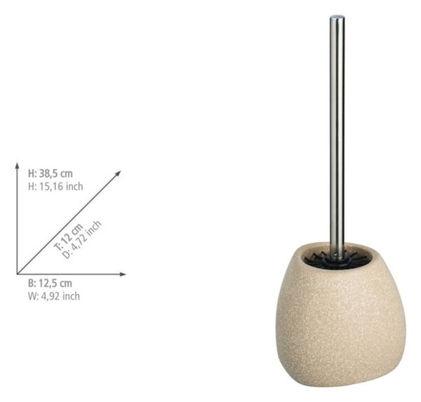 Beżowa ceramiczna szczotka do WC Wenko Pion