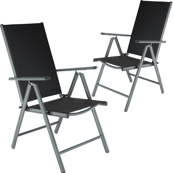 Tectake 401633 2 x krzesło ogrodowe składane - czarne/antracyt