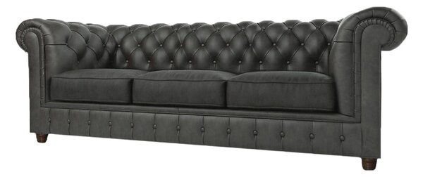 Antracytowa aksamitna sofa 230 cm Cambridge – Ropez