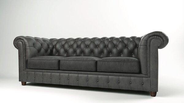 Antracytowa aksamitna sofa 230 cm Cambridge – Ropez