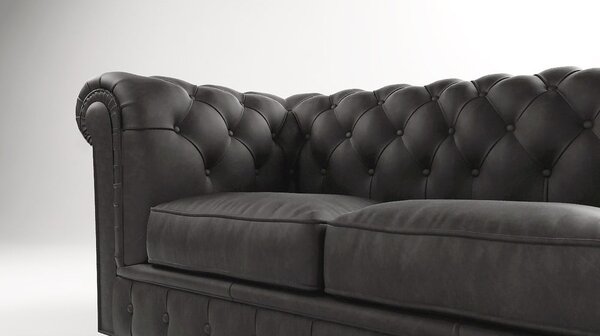 Antracytowa aksamitna sofa 230 cm Cambridge – Ropez