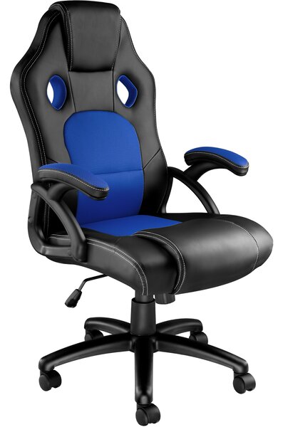 Tectake 403466 fotel biurowy tyson - czarny/niebieski