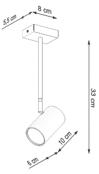 Czarna lampa punktowa 6x10 cm Jones – Sollux