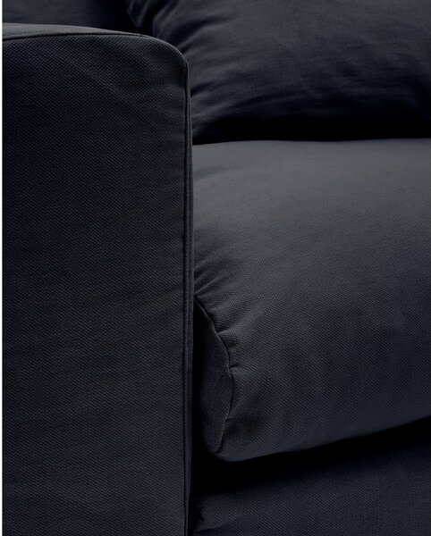 Antracytowy lniany fotel Nora – Kave Home