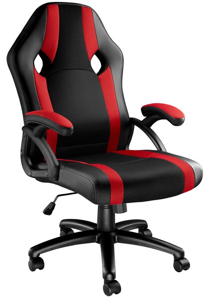Tectake 403490 fotel biurowy goodman - czarny/czerwony