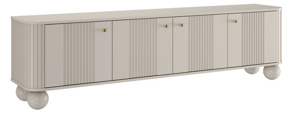 Szafka RTV Vesper 4D 187 cm - kaszmir / złote uchwyty / nogi kule