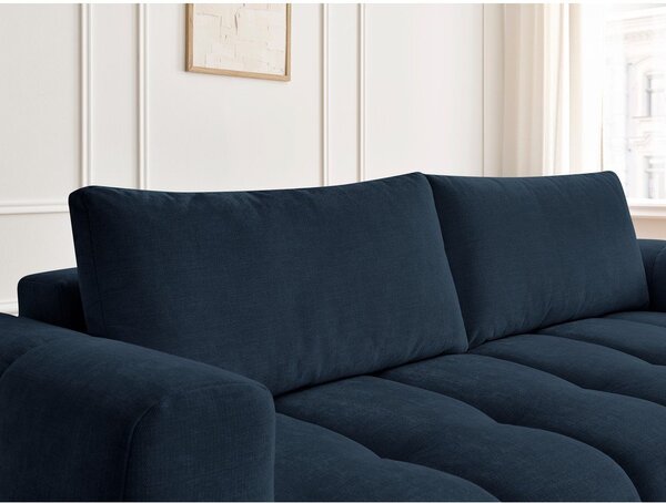 Ciemnoniebieska rozkładana/ze schowkiem sofa 251 cm Fuji – Bobochic Paris
