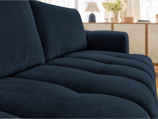 Ciemnoniebieska rozkładana/ze schowkiem sofa 251 cm Fuji – Bobochic Paris