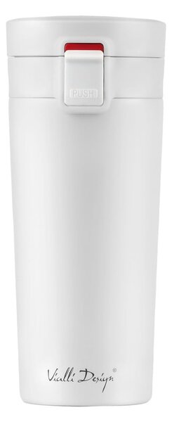 Biały podróżny kubek termiczny Vialli Design Fuori, 400 ml