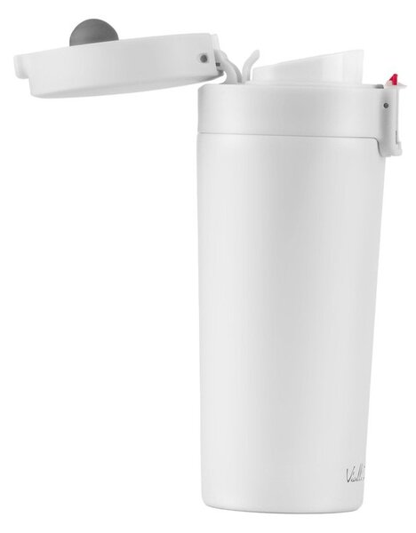 Biały podróżny kubek termiczny Vialli Design Fuori, 400 ml