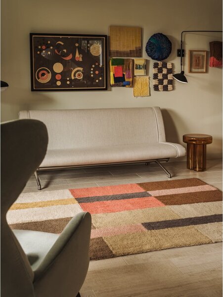Wełniany chodnik tkany ręcznie 80x230 cm Chroma Spiced Coral – Lorena Canals