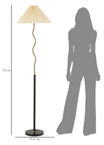 Lampa stojąca w czarno-złotym kolorze (wysokość 172 cm) Closy – Mauro Ferretti