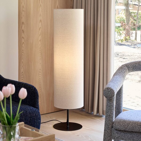 Hübsch Lampa stojąca Sable, kremowy / amber, salon / jadalnia, tkanina / materiał / jedwab, design