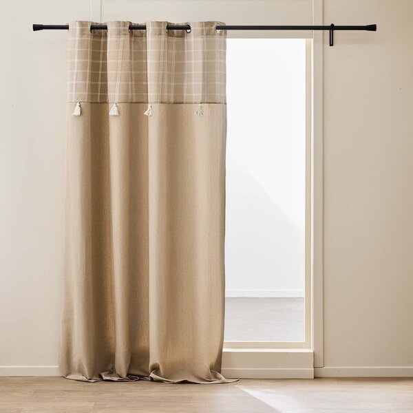 Brązowa zasłona z mieszanki bawełny 140x240 cm Everest – douceur d'intérieur