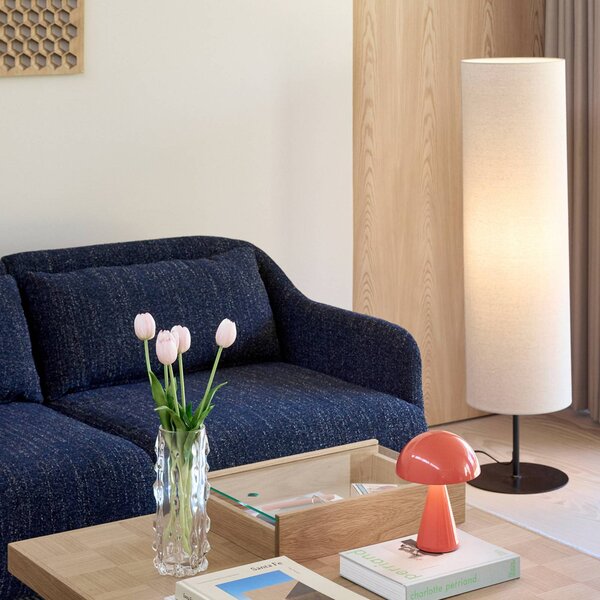 Hübsch Lampa stojąca Sable, kremowy / amber, salon / jadalnia, tkanina / materiał / jedwab, design