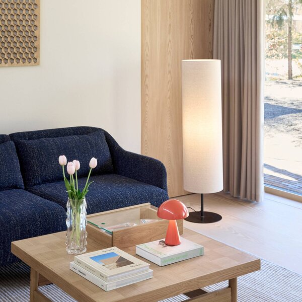Hübsch Lampa stojąca Sable, kremowy / amber, salon / jadalnia, tkanina / materiał / jedwab, design