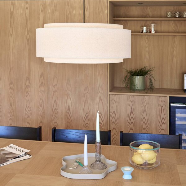 Hübsch Lampa wisząca Sable, możliwość ściemniania, kremowy / amber, salon / jadalnia, tkanina / materiał / jedwab, design