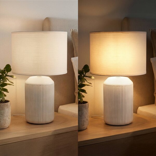 Briloner Lampa stołowa Ino, biały / opal, salon / jadalnia, ceramika, skandynawski
