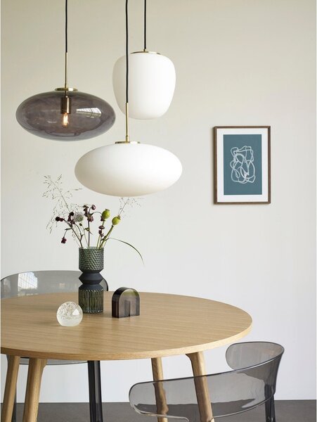 Szara lampa wisząca ze ściemniaczem ze szklanym kloszem ø 40 cm Reflect – Hübsch
