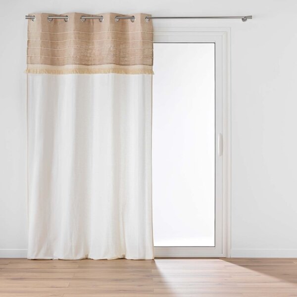 Biało-brązowa zasłona z mieszanki juty 140x240 cm Cirrus – douceur d'intérieur